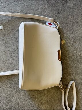 Women's Cream Crossbody Bag with Gold Hardware